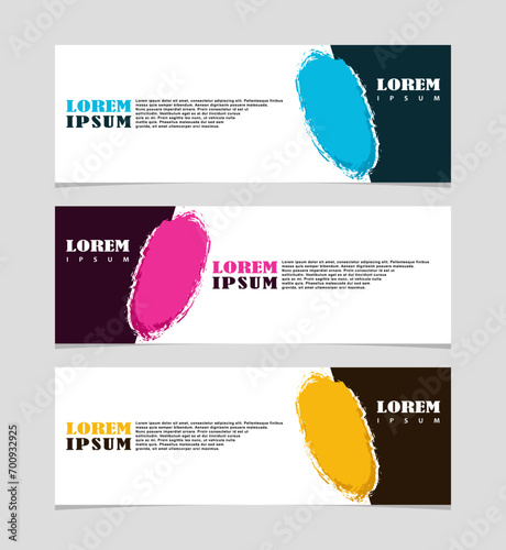 Abstract geometric web design banner template collection isolated on dark gray background EPS 10
