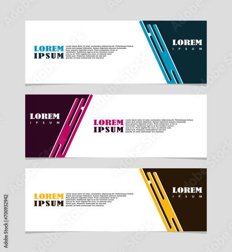 Abstract geometric web design banner template collection isolated on dark gray background EPS 10

