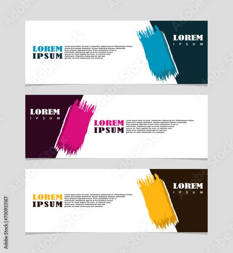 Abstract geometric web design banner template collection isolated on dark gray background EPS 10
