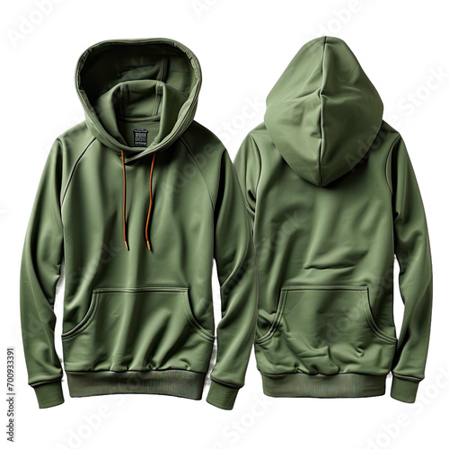 green hoodie isolated on white background