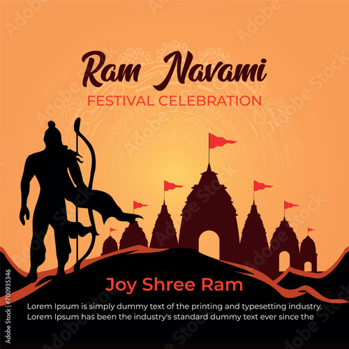 Ram Navami celebration lord Rama with bow arrow