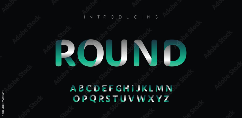 Round , a modern alphabet lowercase font. minimalist typography vector illustration design - obrazy, fototapety, plakaty 