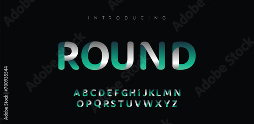 Round , a modern alphabet lowercase font. minimalist typography vector illustration design photo