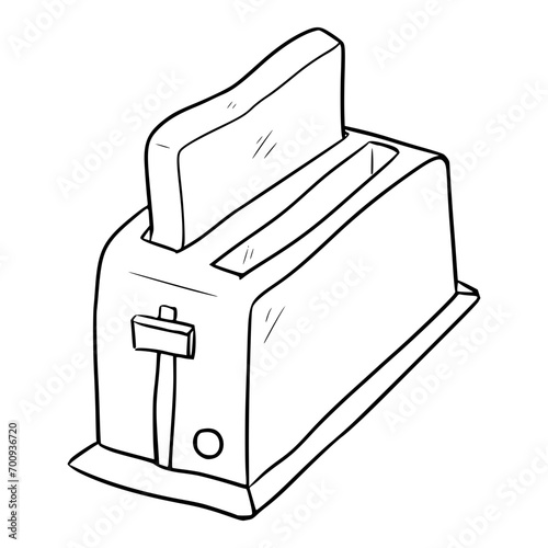 toaster illustration hand drawn outline sketch vector