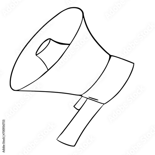 megaphone illustration hand drawn outline sketch vector