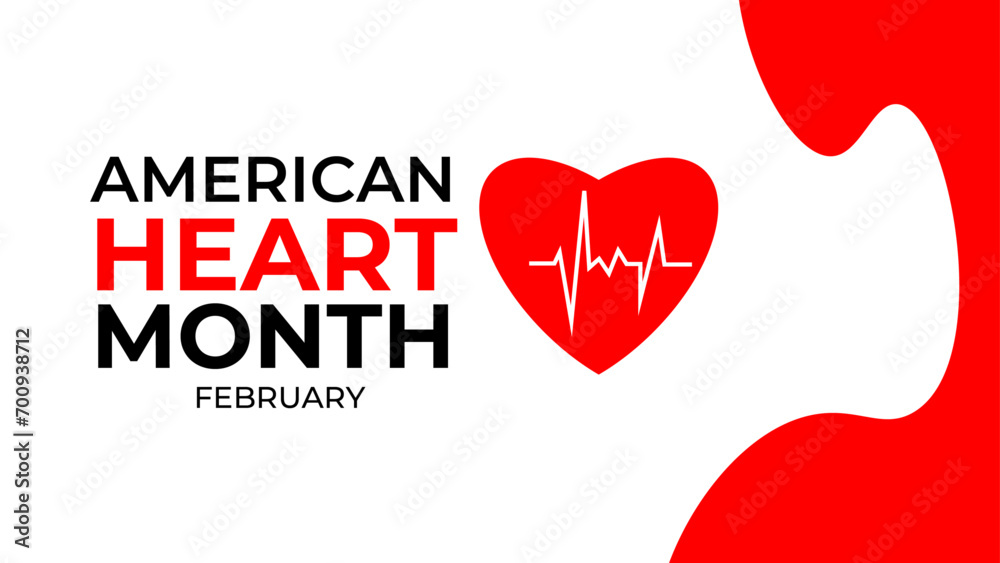 National Heart month is observed every year in February, to adopt healthy lifestyles to prevent heart disease (CVD). suit for banner, cover, flyer, poster, backdrop, plain. vector illustration National Heart month is observed every year in February, to adopt healthy lifestyles to prevent heart disease (CVD). suit for banner, cover, flyer, poster, backdrop, plain. vector illustration