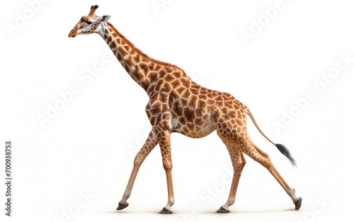 Adult Giraffe Walking isolated white background