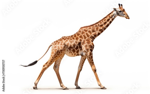 Adult Giraffe Walking isolated white background