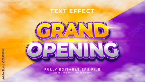 Editable vector text effect grand opening
