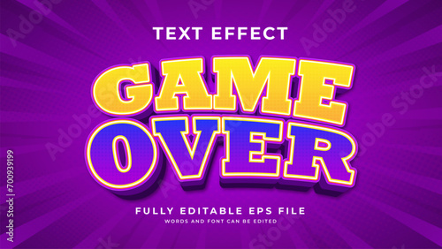 Vector game over text effect photo