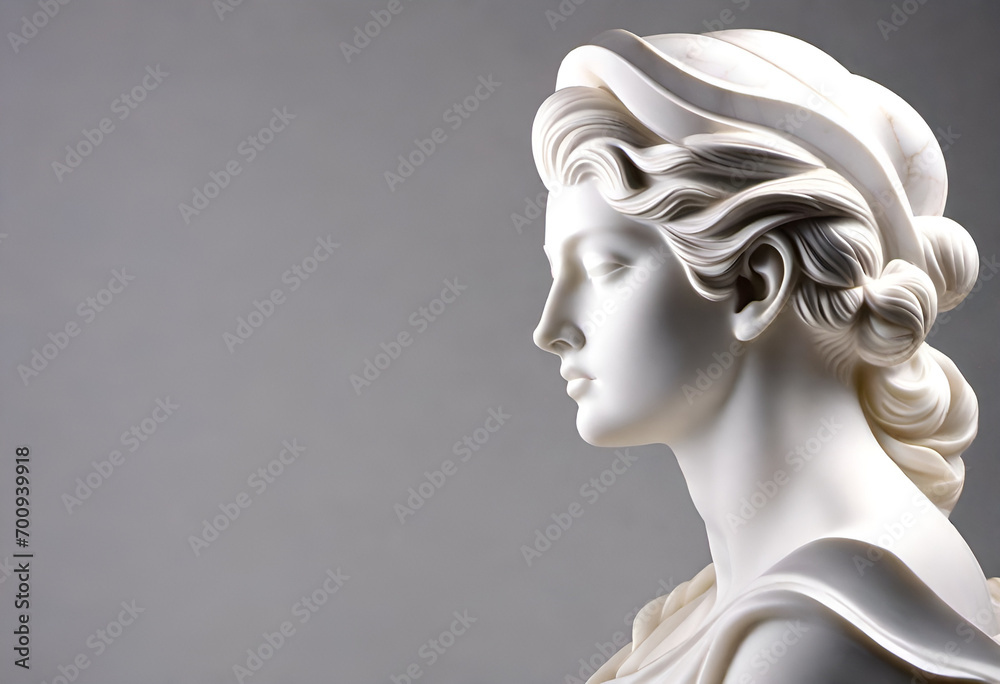 marble sculpture om minimal background - obrazy, fototapety, plakaty 