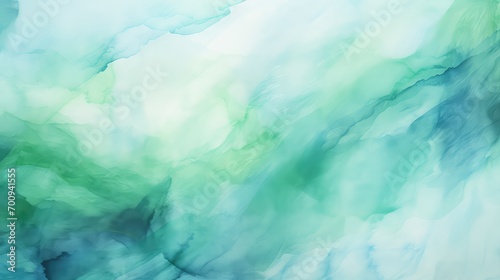 Abstract background with blue and green ink in water