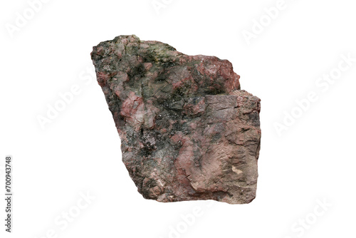 rhyolitic tuff rock stone isolated on white background.