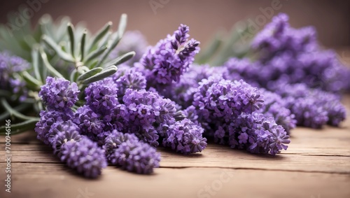 bunch of lavender on a wooden background