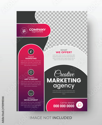 Colorful business flyer design template with uncommon different type concept, Abstract corporate modern business leaflet design with new style