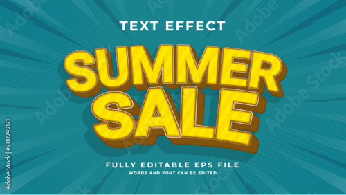 Editable summer sale text effect