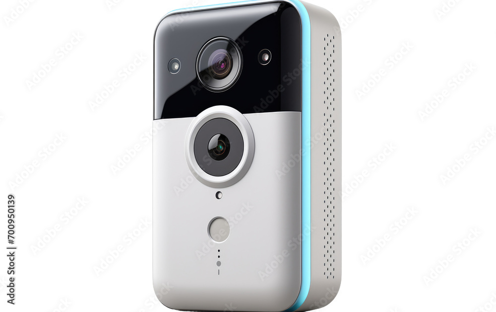 Captivating View of Doorbell Camera in Crystal Clarity on a White or Clear Surface PNG Transparent Background. Captivating View of Doorbell Camera in Crystal Clarity on a White or Clear Surface PNG Transparent Background.