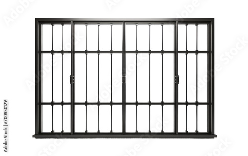 Captivating View of Security Window Bars in Crystal Clarity on a White or Clear Surface PNG Transparent Background.