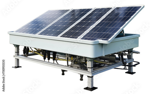 Isolated Solar-Powered Irrigation System with Energy Storage in High-Resolution on a White or Clear Surface PNG Transparent Background. photo