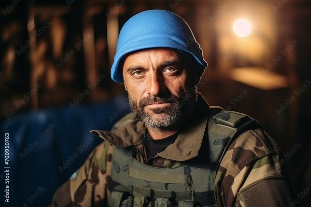 Portrait of an old soldier in a military uniform at night. Portrait of an old soldier in a military uniform at night.