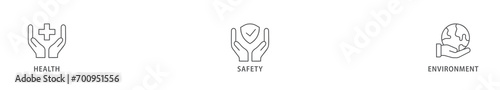 HSE banner web icon vector illustration concept Health Safety Environment in the corporate occupational safety and health