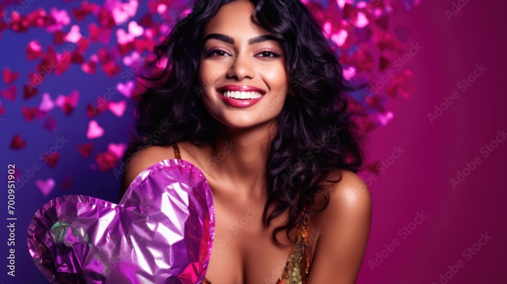 Naklejka premium a young elegant and glamourous model photoshoot