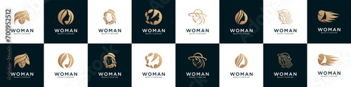 Collection of beauty woman logo design for salon, makeover, hair stylist, hair cut and etc.	