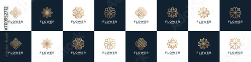 Abstract Floral Ornament logo design collection. icons feminine for beauty nature, health care, salon, and spa.