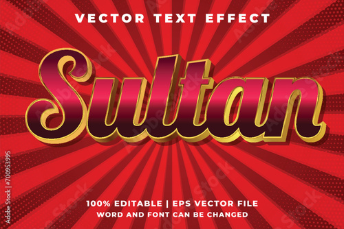 Sultan luxury gold editable text effect template style