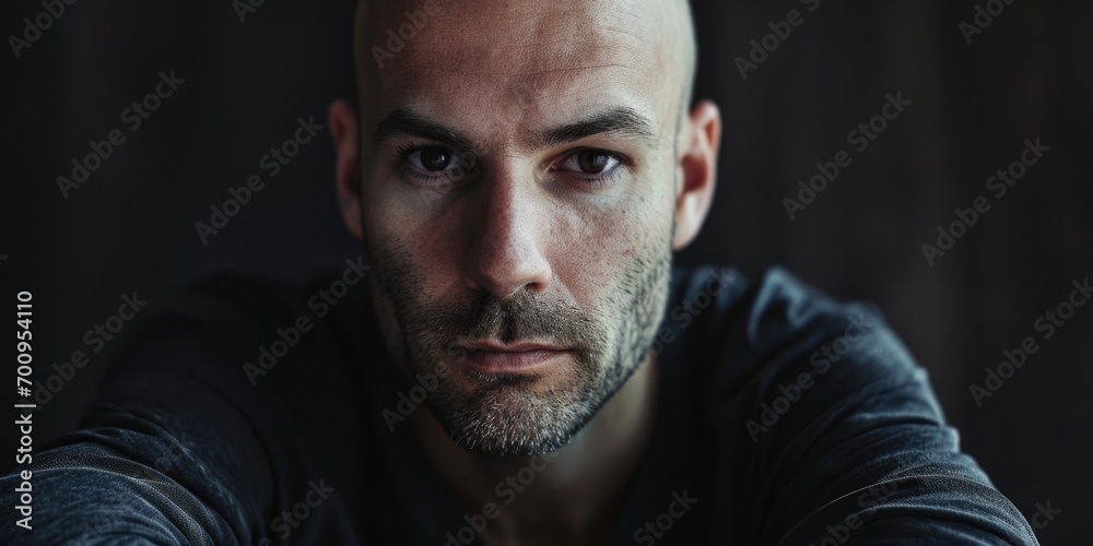 A close-up shot of a man with a bald head. Suitable for various uses A close-up shot of a man with a bald head. Suitable for various uses