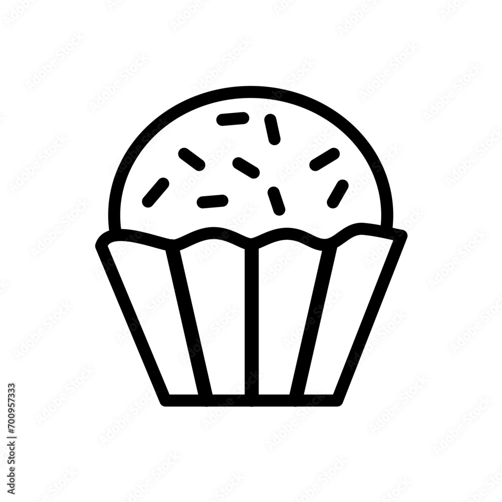 Cup cake line icon, vector logo isolated on white background. Cup cake line icon, vector logo isolated on white background.