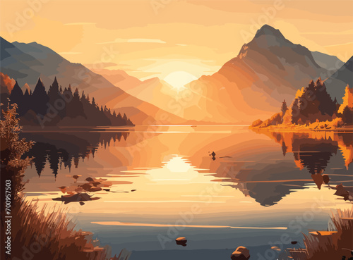 sunrise over the lake