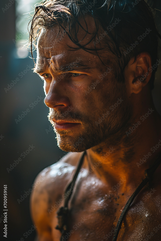 Captivating Portrait of Youthful Attractiveness and Muscular Vigor