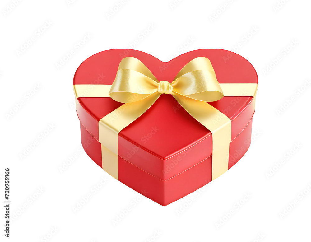 Fototapeta premium Heart shaped gift box with ribbon.