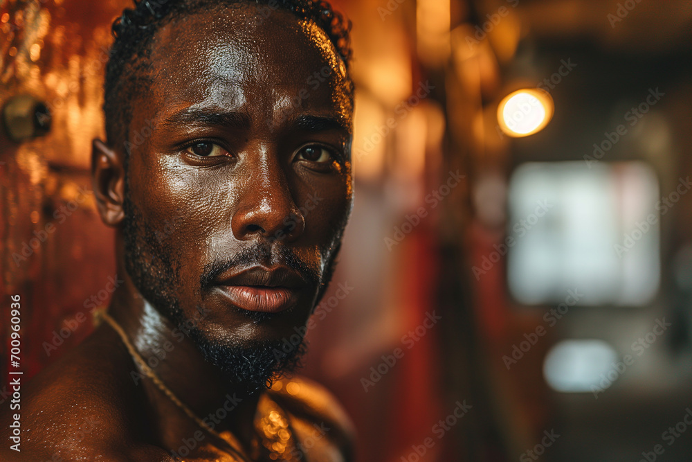 Portrait of a young, attractive and muscular black man Portrait of a young, attractive and muscular black man