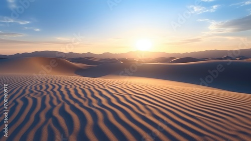 Golden Horizon, A Celestial Dance of Dunes at Sunset