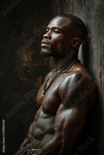 Portrait of a Young, Attractive, Muscular Black Man