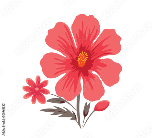 Hibiscus Flower vector illustration manually created