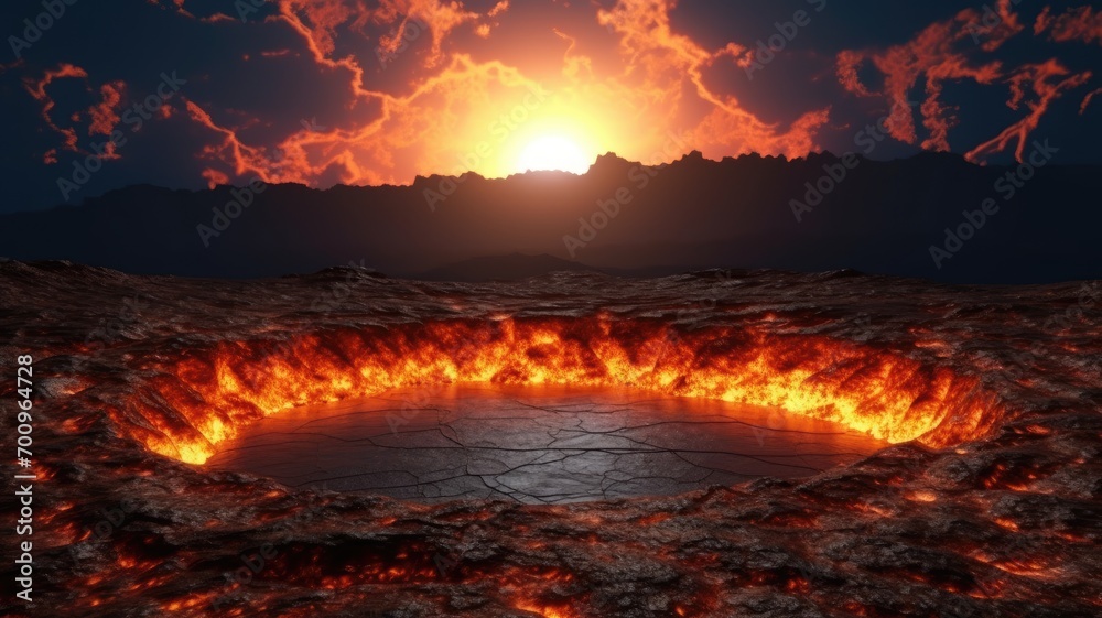 The Fiery Abyss, a volcanic crater