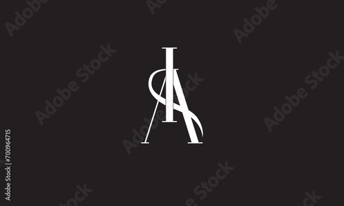Vászonkép AI, IA , A ,I, Abstract Letters Logo Monogram