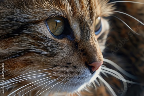 A close-up view of a cat with striking blue eyes. Perfect for animal lovers and pet-related projects