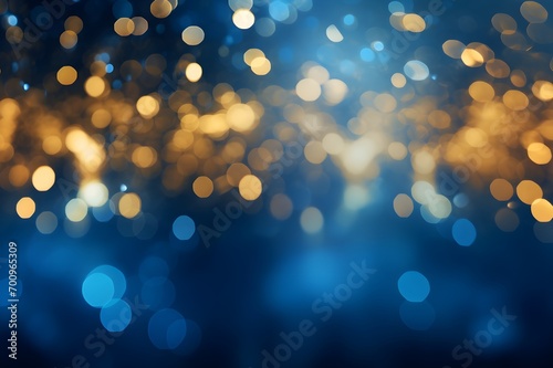 Gold and blue bokeh lights