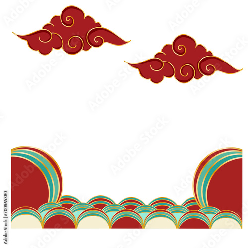 Chinese cloud border ornament 