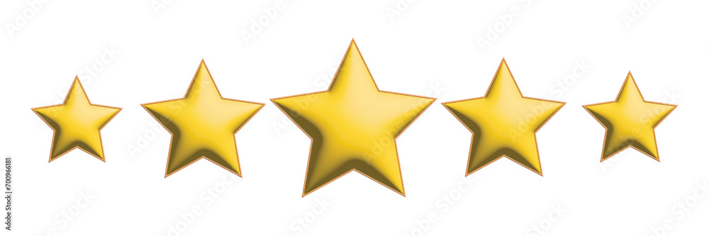 3d golden star, 5 star review, customer rating star icons 3d golden star, 5 star review, customer rating star icons