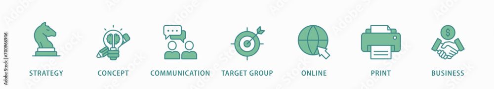 Marketing mix 4P banner web icon vector illustration concept with icon of product, price, place, and promotion Marketing mix 4P banner web icon vector illustration concept with icon of product, price, place, and promotion