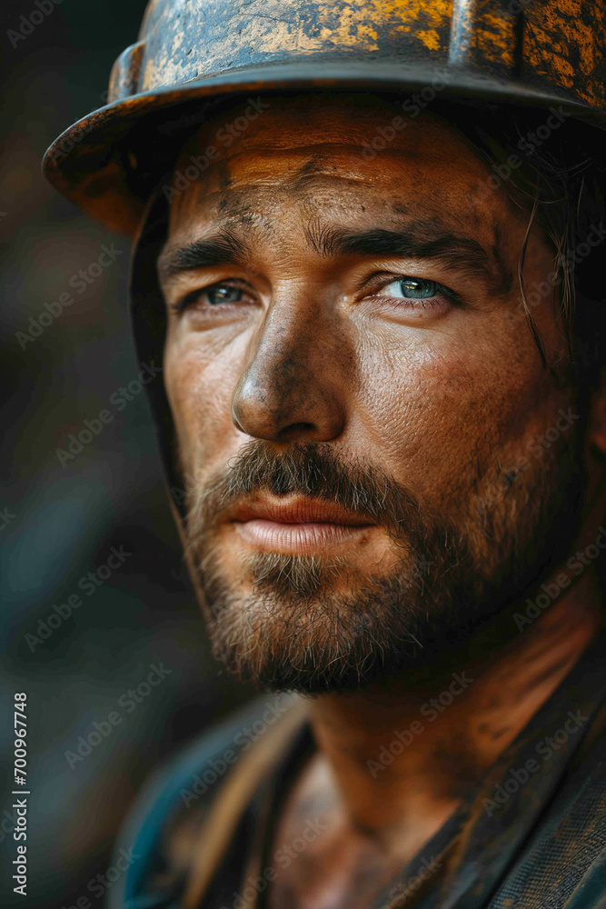 Built to Conquer: Portrait of Young, Attractive, Muscular Construction Worker Built to Conquer: Portrait of Young, Attractive, Muscular Construction Worker