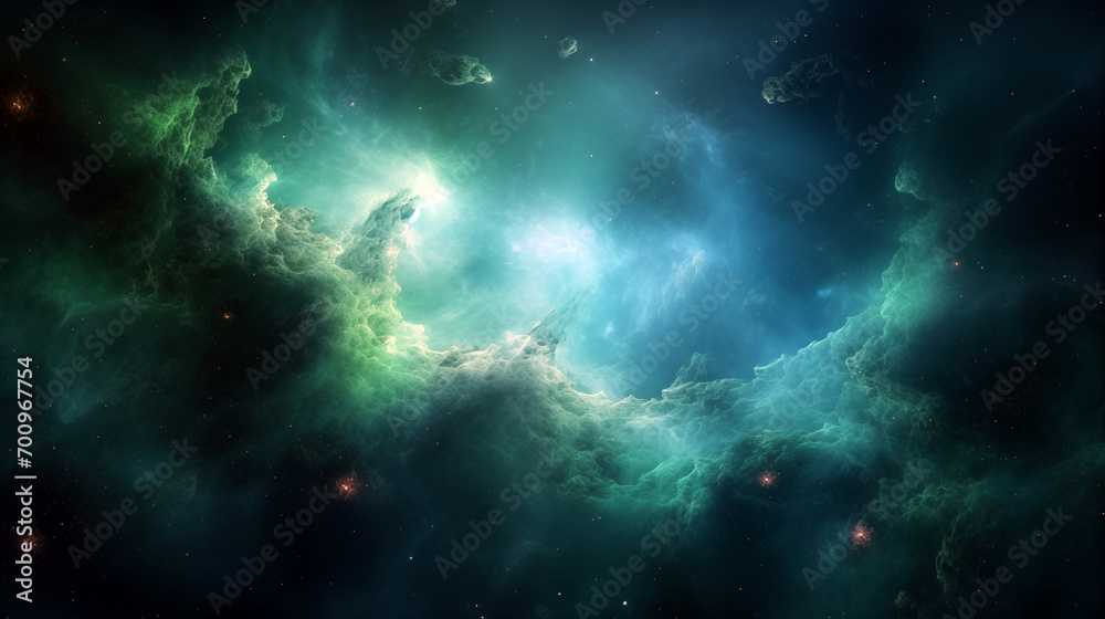 Nebula clouds in space, ai-generated