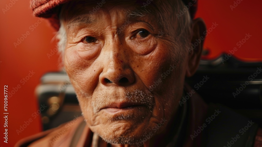 A close-up view of a person wearing a hat. This image can be used for various purposes A close-up view of a person wearing a hat. This image can be used for various purposes