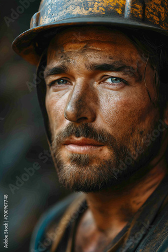 Built to Conquer: Portrait of Young, Attractive, Muscular Construction Worker