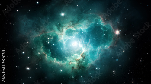 Nebula clouds in space, ai-generated